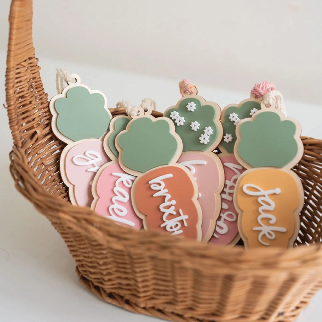 Daisy Carrot Tag Easter Basket Tag Carrot Tag Easter Tag - Etsy | Etsy (US)