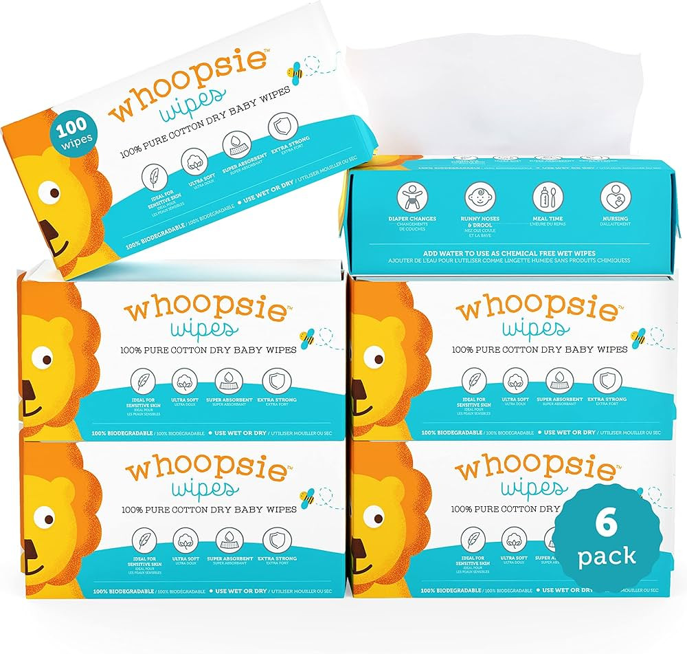 100% Pure Cotton Dry Wipes | 600 Count | Use Wet or Dry | Soft & Sensitive | Hypoallergenic | Ext... | Amazon (US)