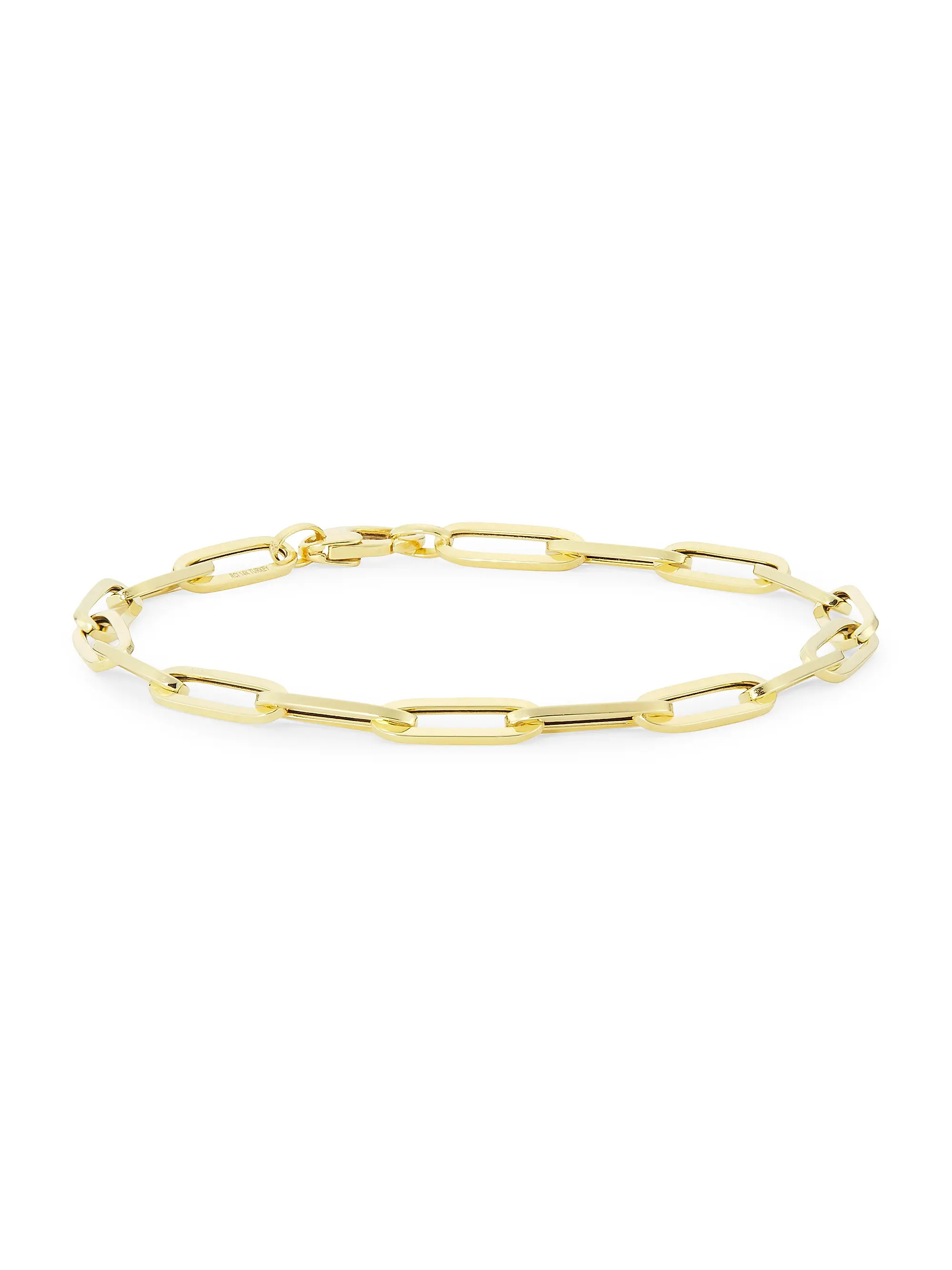 14K Yellow Gold Paper Clip Chain Bracelet | Saks Fifth Avenue