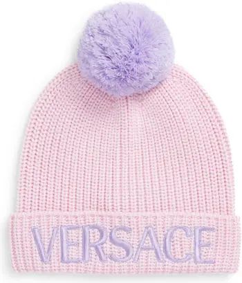 Versace Embroidered Logo Wool Beanie | Nordstrom | Nordstrom