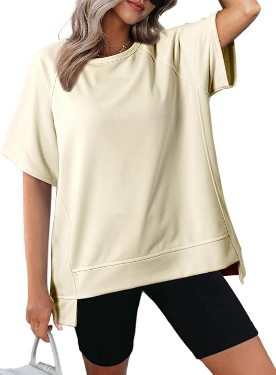 Dokotoo Oversized T Shirts for Women Crewneck Short Sleeve Casual Summer Tops Lightweight Loose H... | Amazon (US)