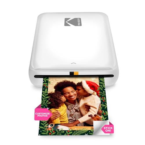 KODAK Step Instant Smartphone Photo Printer - Portable Mini Color Wireless Mobile Printer - Zink 2x3” Sticky-Back Photos - Bluetooth Compatible with iOS & Android Devices - Fun Editing App - White | Amazon (US)