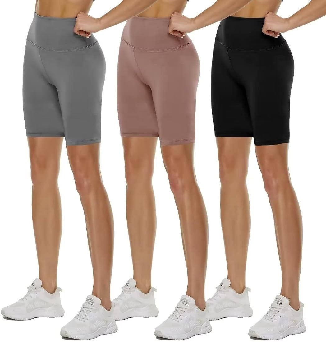 QGGQDD 3 Pack High Waisted Biker Shorts for Women – 5" Buttery Soft Black Workout Yoga Athletic... | Amazon (US)