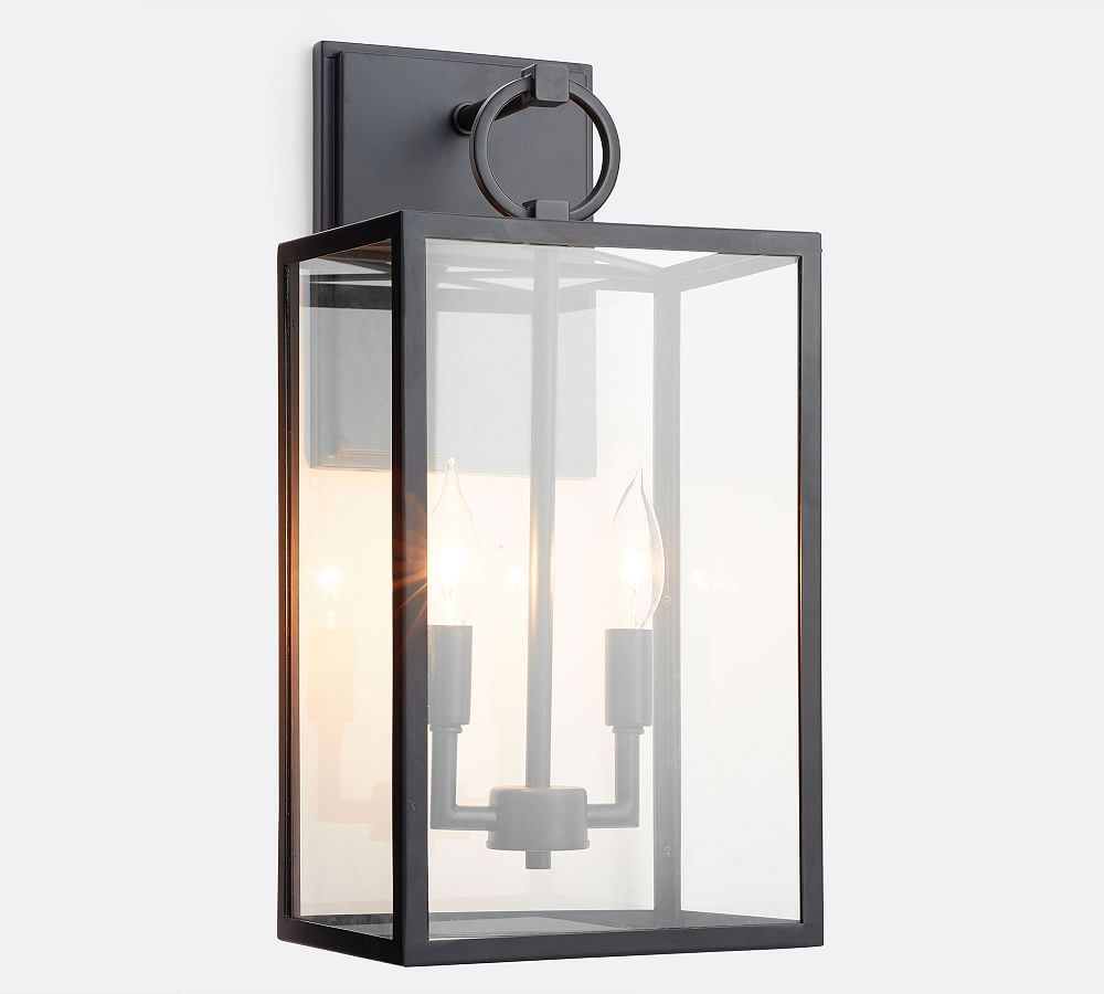 Manor Outdoor Glass & Iron Sconce | Pottery Barn (US)