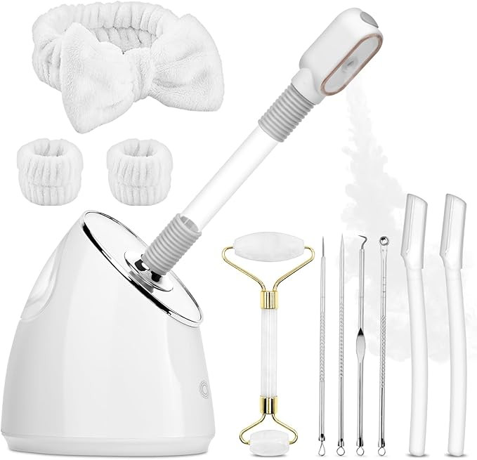 Facial Steamer Spa Kit, Nano Ionic Face Steamer for Deep Cleaning Unclogs Pores, Warm Mist Humidi... | Amazon (UK)