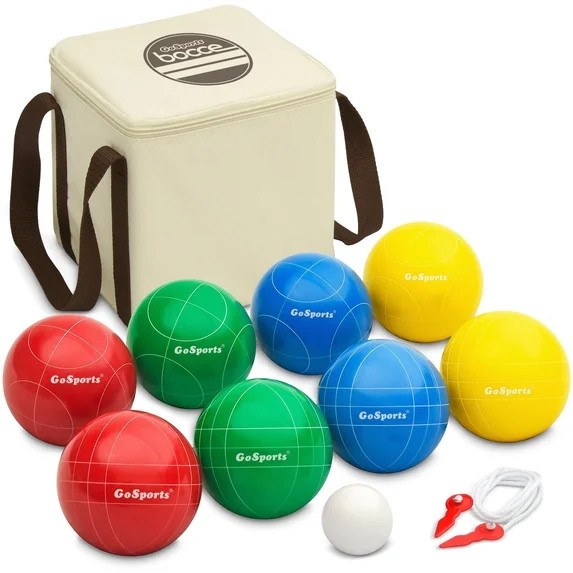 GoSports 90mm Backyard Bocce Set with 8 Balls, Pallino, Case and Measuring Rope - Made from Premi... | Walmart (US)