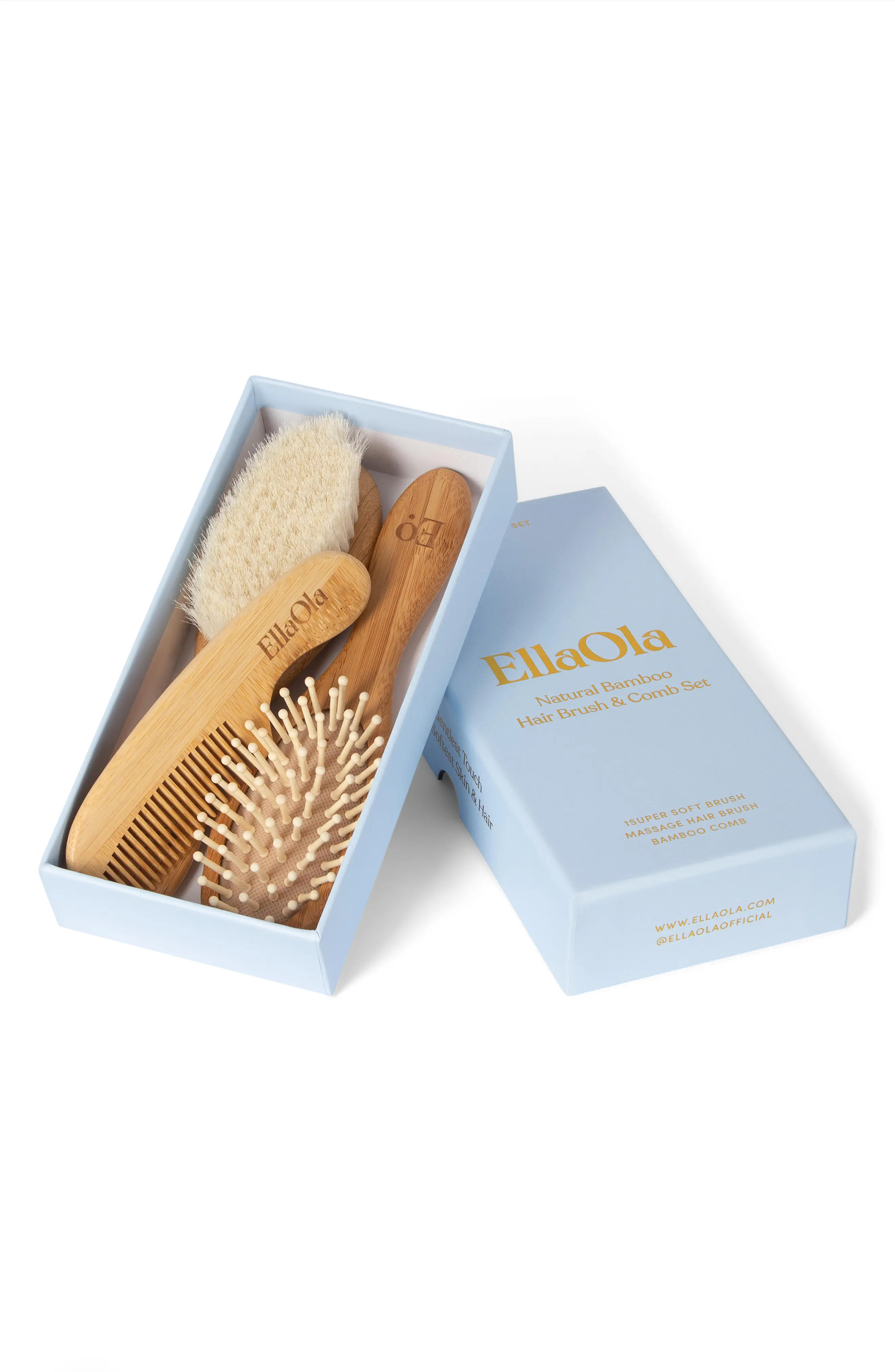EllaOla 3-Piece Bamboo Brush & Comb Set | Nordstrom | Nordstrom