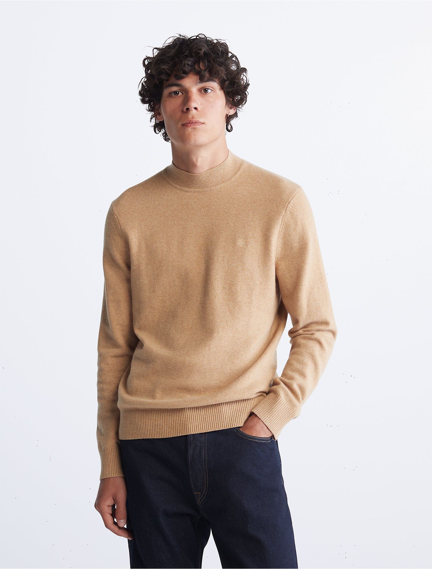 Merino Wool Blend Mockneck Sweater | Calvin Klein | Calvin Klein (US)