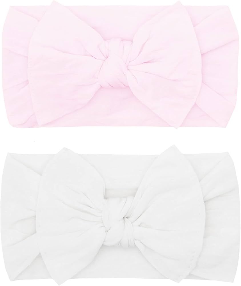 Baby Bling Bows Newborn to Little Girls Hair Bow - Girls Classic Knot Headbands Toddlers Hair Acc... | Amazon (US)