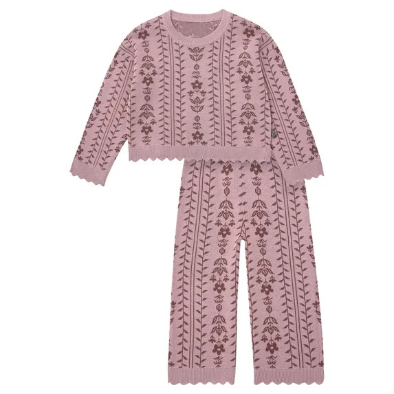 Modern Moments by Gerber Toddler Girl Jacquard Sweater and Pant Set, 2-Piece, Sizes 12 Months - 5... | Walmart (US)