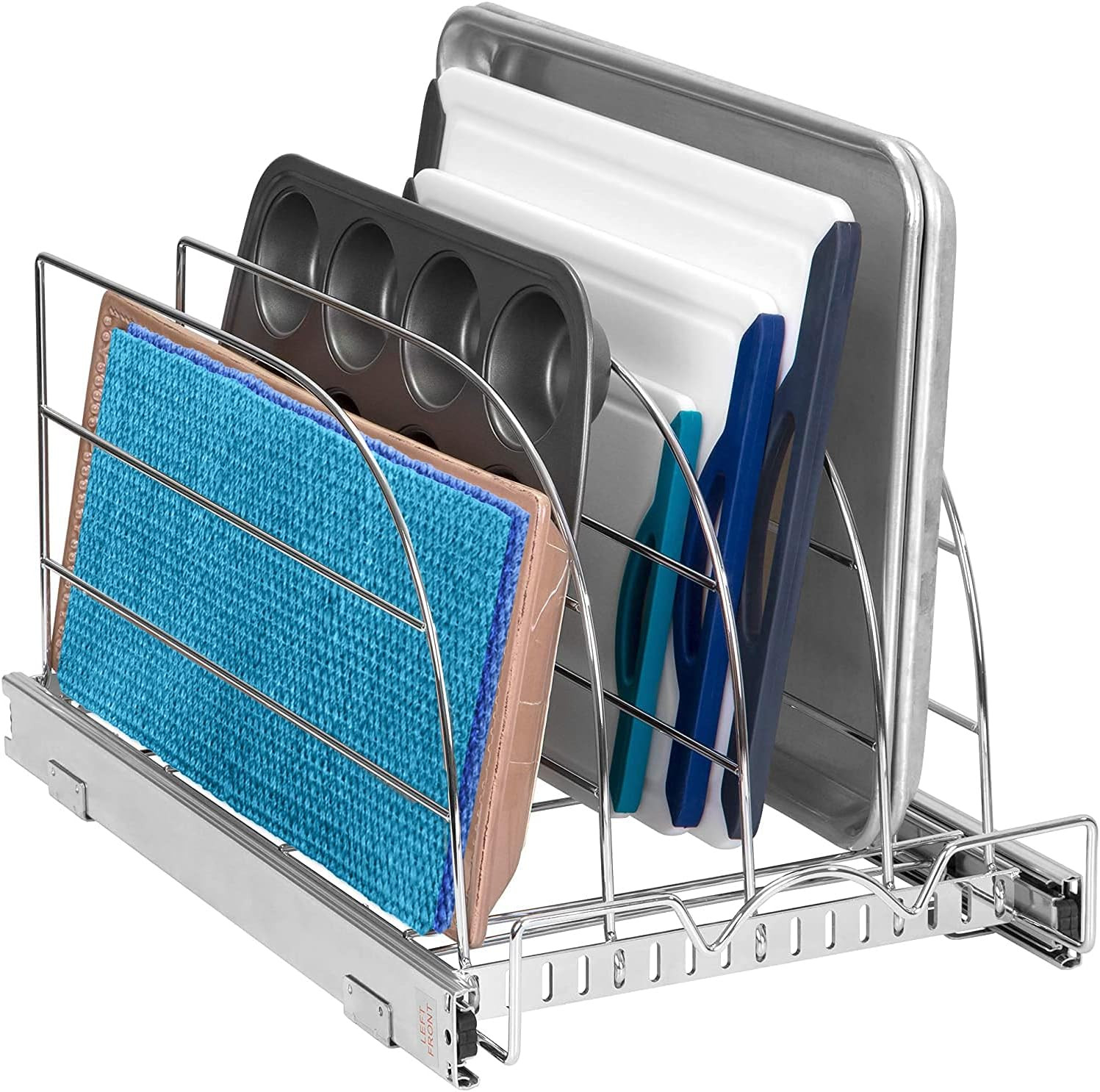 Pull Out Organizer for Cookie Sheet, Cutting Board, Bakeware, and Tray, Heavy Duty-5 Year Limited... | Amazon (US)