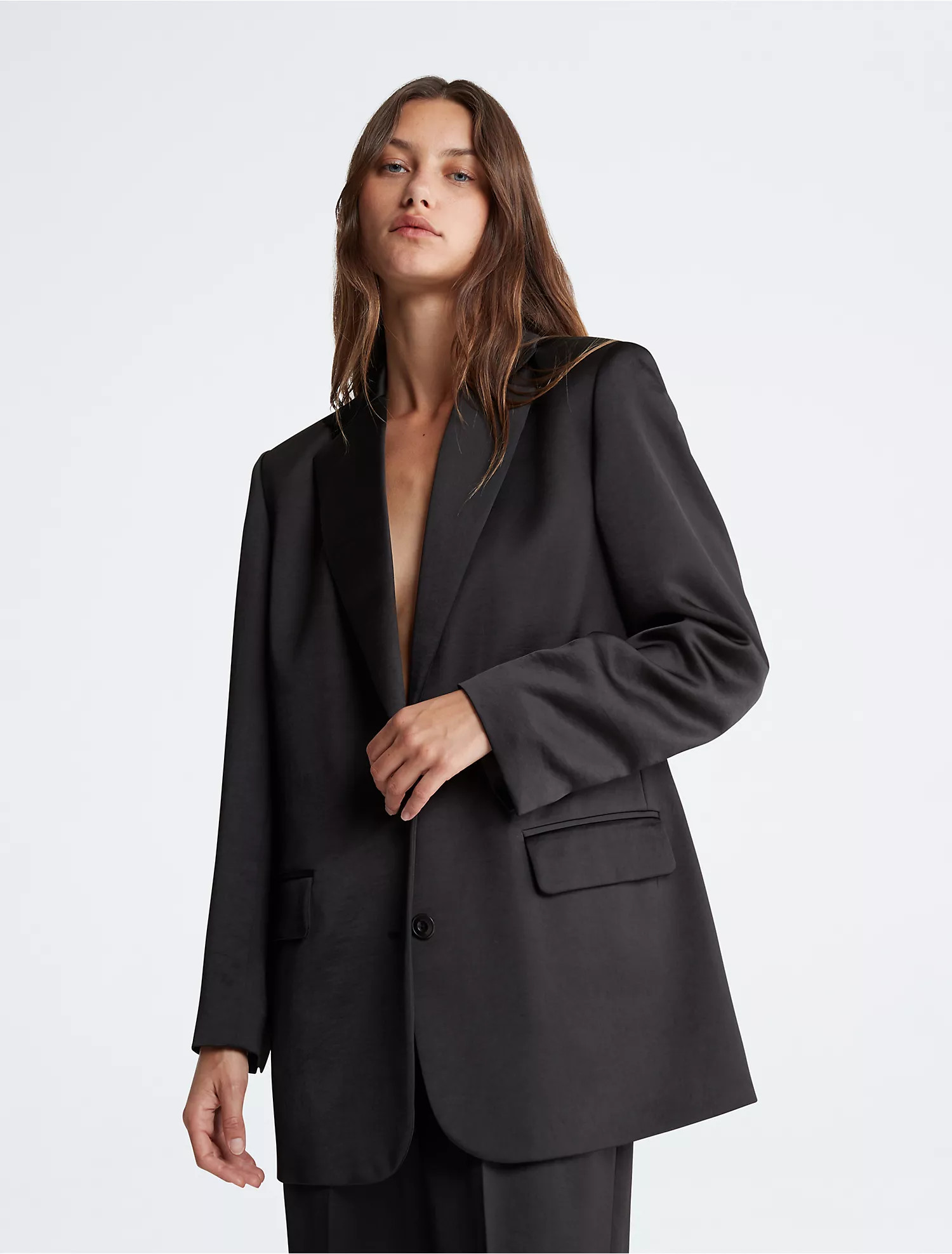 Satin Relaxed Blazer | Calvin Klein | Calvin Klein (US)