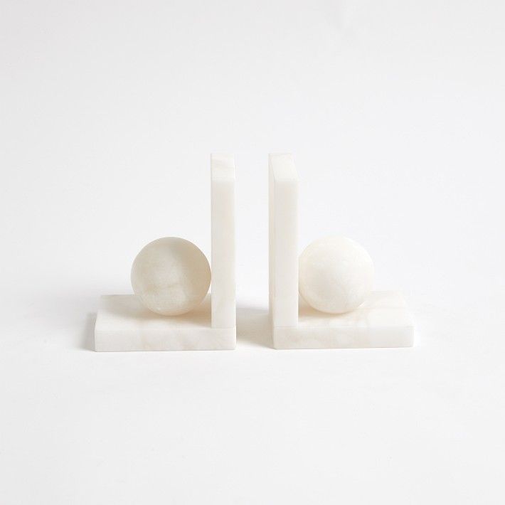 Alabaster Ball Bookends | Williams-Sonoma