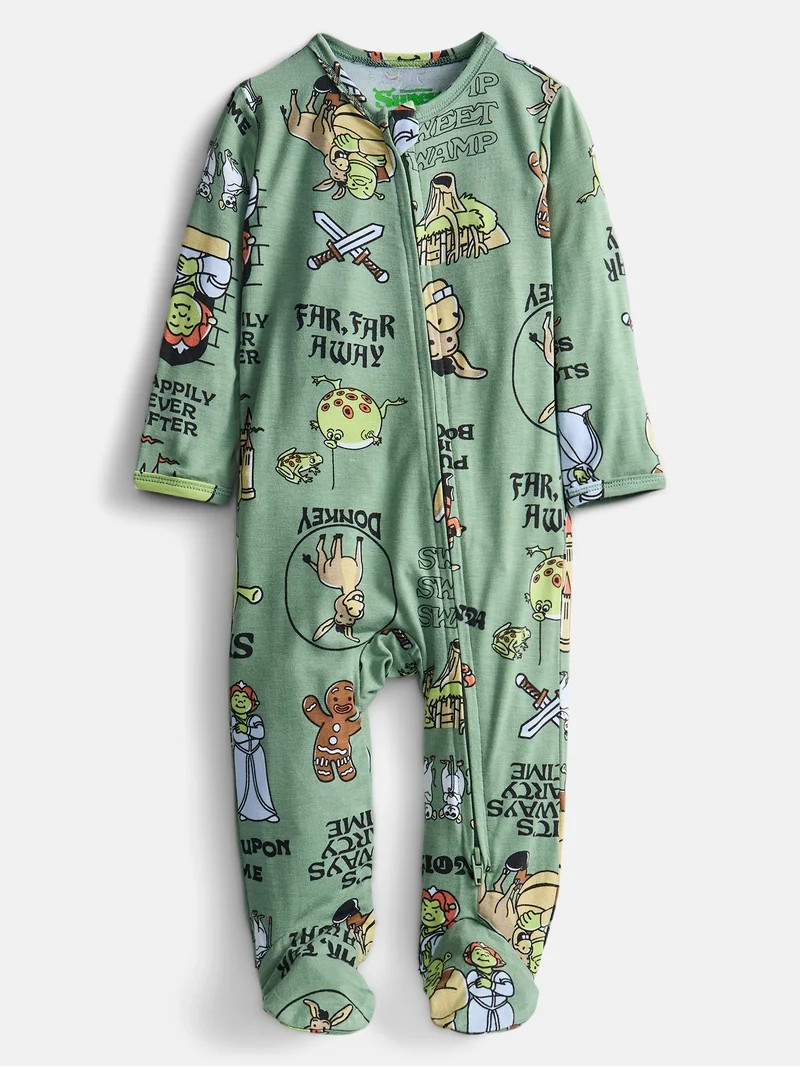 Shrek Baby Boys Sleep & Play Footed Pajamas, One Piece, Sizes NB-6/9M | Walmart (US)