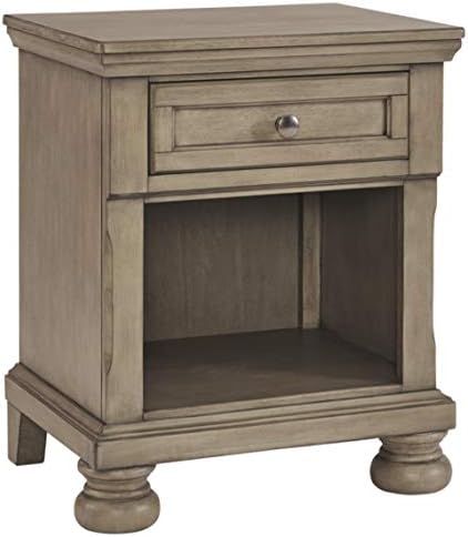 Signature Design by Ashley Lettner Nightstand, 2 Drawer, Light Gray | Amazon (US)