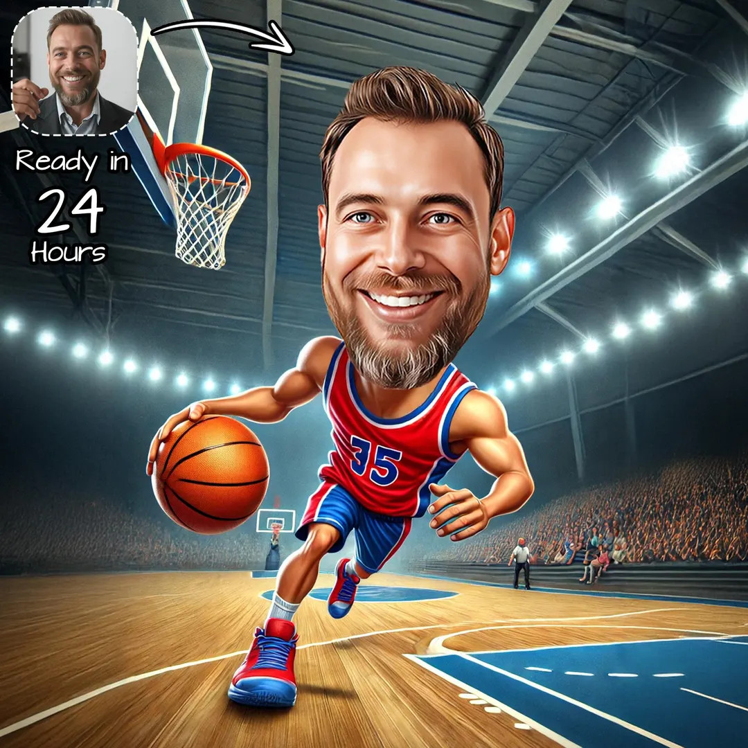 Custom Basketball Player Caricature Portrait | Gift for Basketball Player | Basketball Player Car... | Etsy (US)