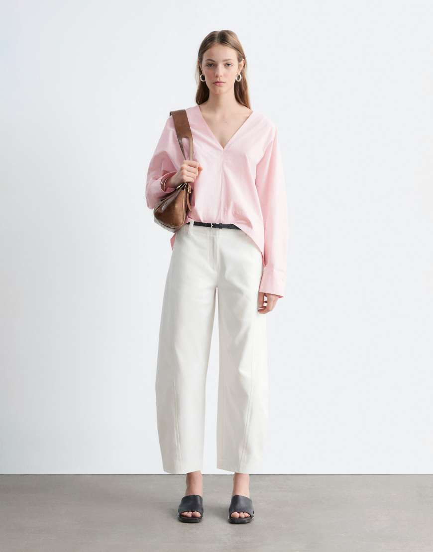 & Other Stories cotton barrel leg pants in white | ASOS (Global)