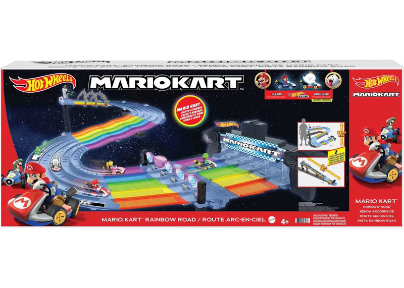 Hot Wheels Mario Kart Rainbow Road Raceway Set 1/64 Scale | StockX