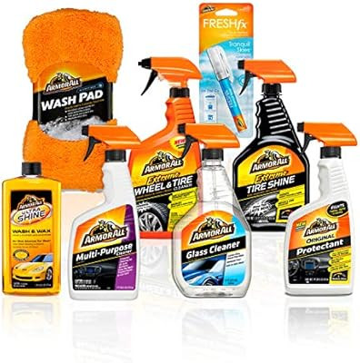 Armor All Premier Car Care Kit (8 Items) - 3pc Ultra Wax & Wash Kit, 3pc Interior, Glass Cleaner ... | Amazon (US)