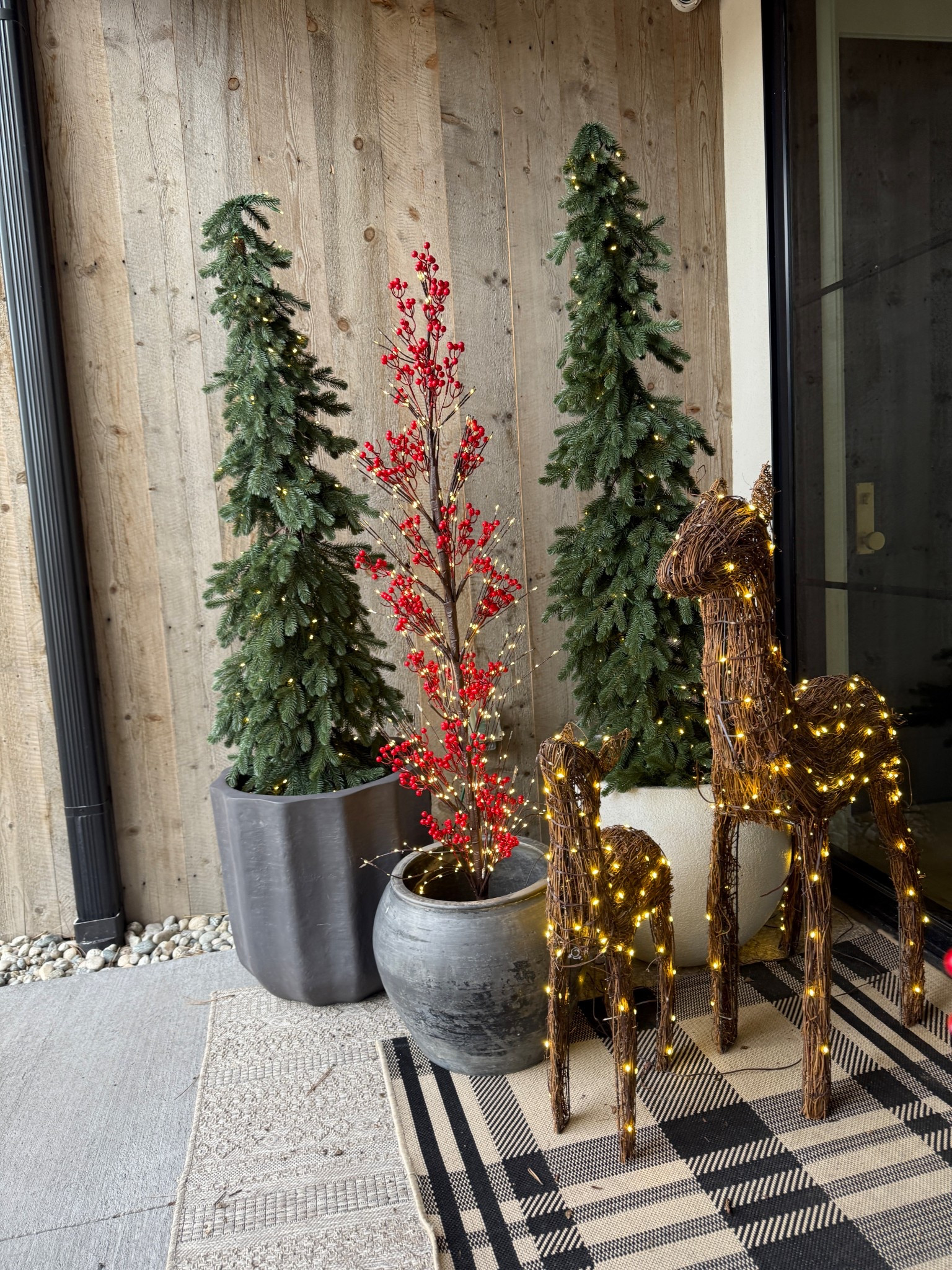Porch details. These rattan deer are a few years old but still available!

#LTKHoliday #LTKHome #LTKSeasonal