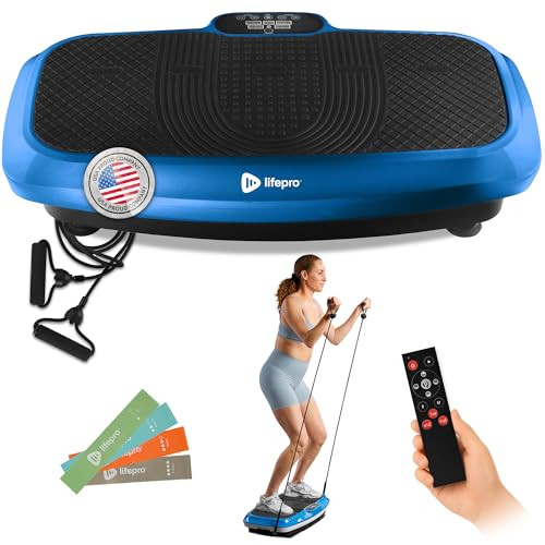 LifePro 3D Vibration Plate Exercise Machine - Dual Motor Oscillation, Pulsation 3D Motion Vibration Platform - Full Whole Body Vibration Machine for Home Fitness (Blue) | Amazon (US)
