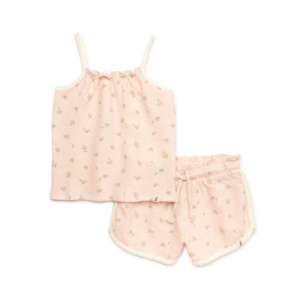 easy-peasy Baby and Toddler Girl Strappy Tank Top and Shorts Set, 2-Piece, Sizes 12M-5T | Walmart (US)
