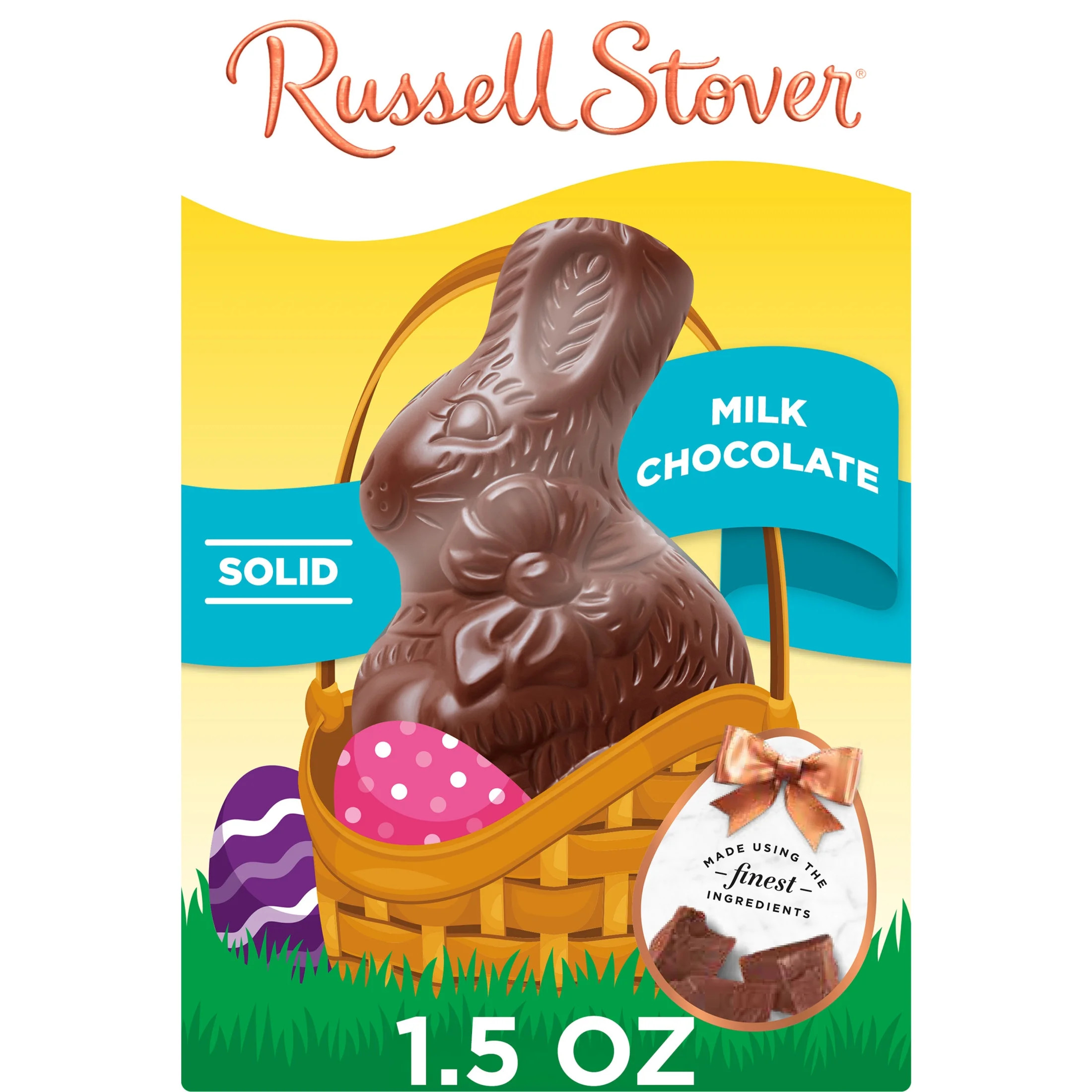RUSSELL STOVER Easter Solid Milk Chocolate Easter Bunny, 1.5 oz. - Walmart.com | Walmart (US)