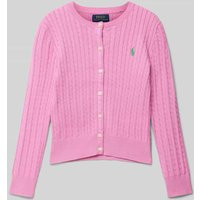 Polo Ralph Lauren Teens Cardigan mit Logo-Stitching in Pink, Größe L | Peek & Cloppenburg* Düsseldorf DE