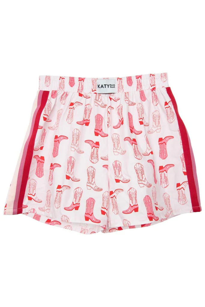 Light Pink Western Boots Boxers with Patterns | Katydid.com