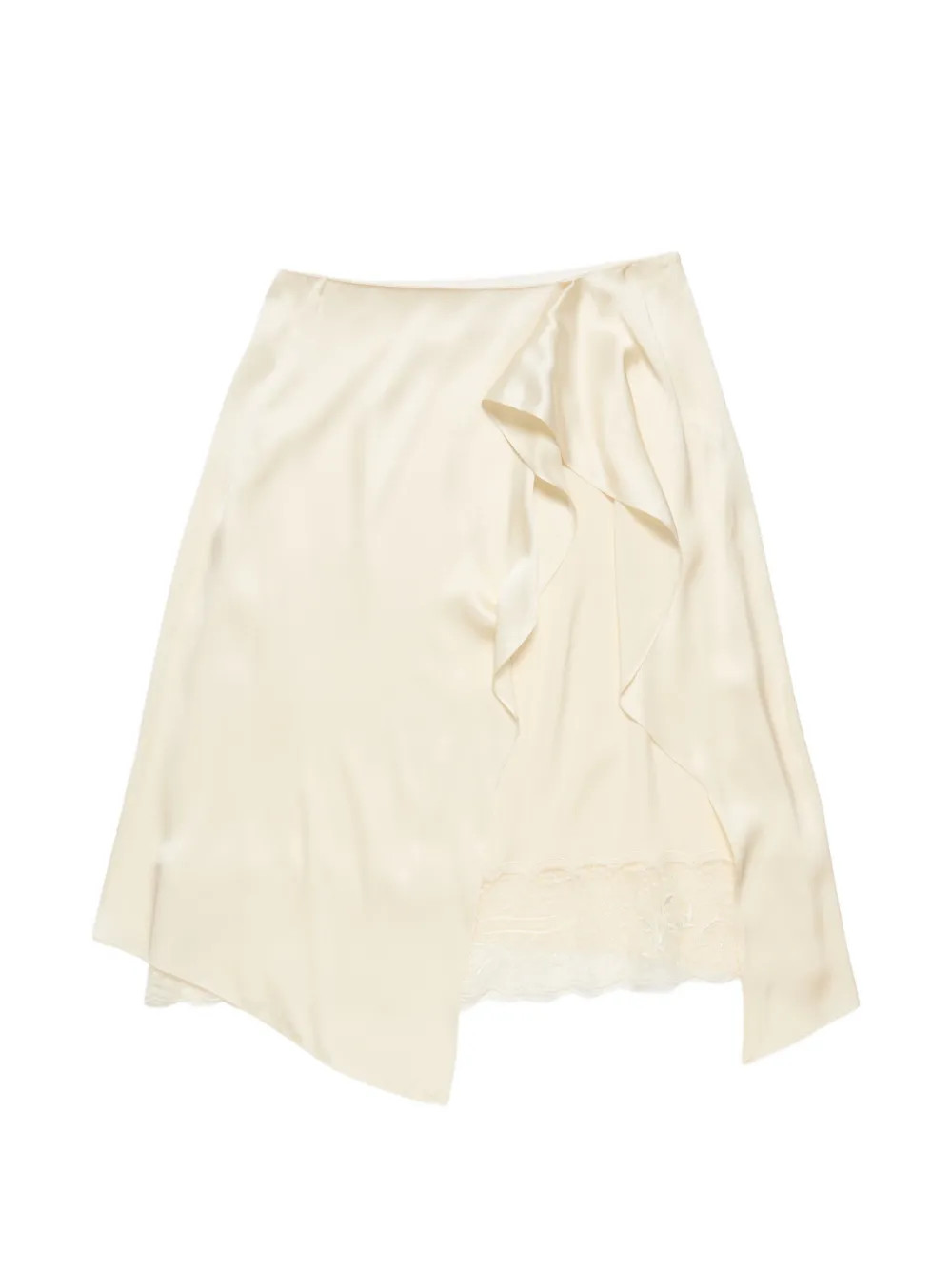 Acne Studios lace-detail Draped Midi Skirt | Neutrals | FARFETCH UK | Farfetch Global