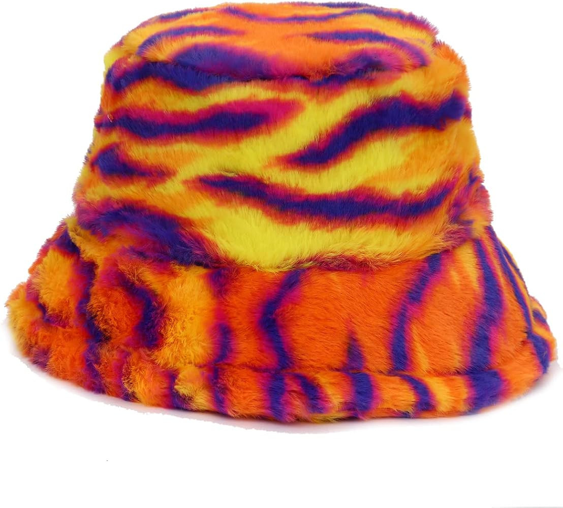 Fuzzy Bucket Hat for Women Furry Fur Bucket Hat Winter Warm Plush Fisherman Fluffy Sherpa Bucket Hat | Amazon (US)