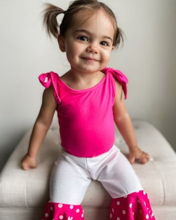 Madden Tie Shoulder Tank Leotard - Hot Pink | Bailey's Blossoms