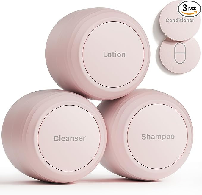 New Travel Toiletry Containers [Ultra Leakproof] TSA-Approved, PLA Hard Shell Jars with 5 Magneti... | Amazon (US)