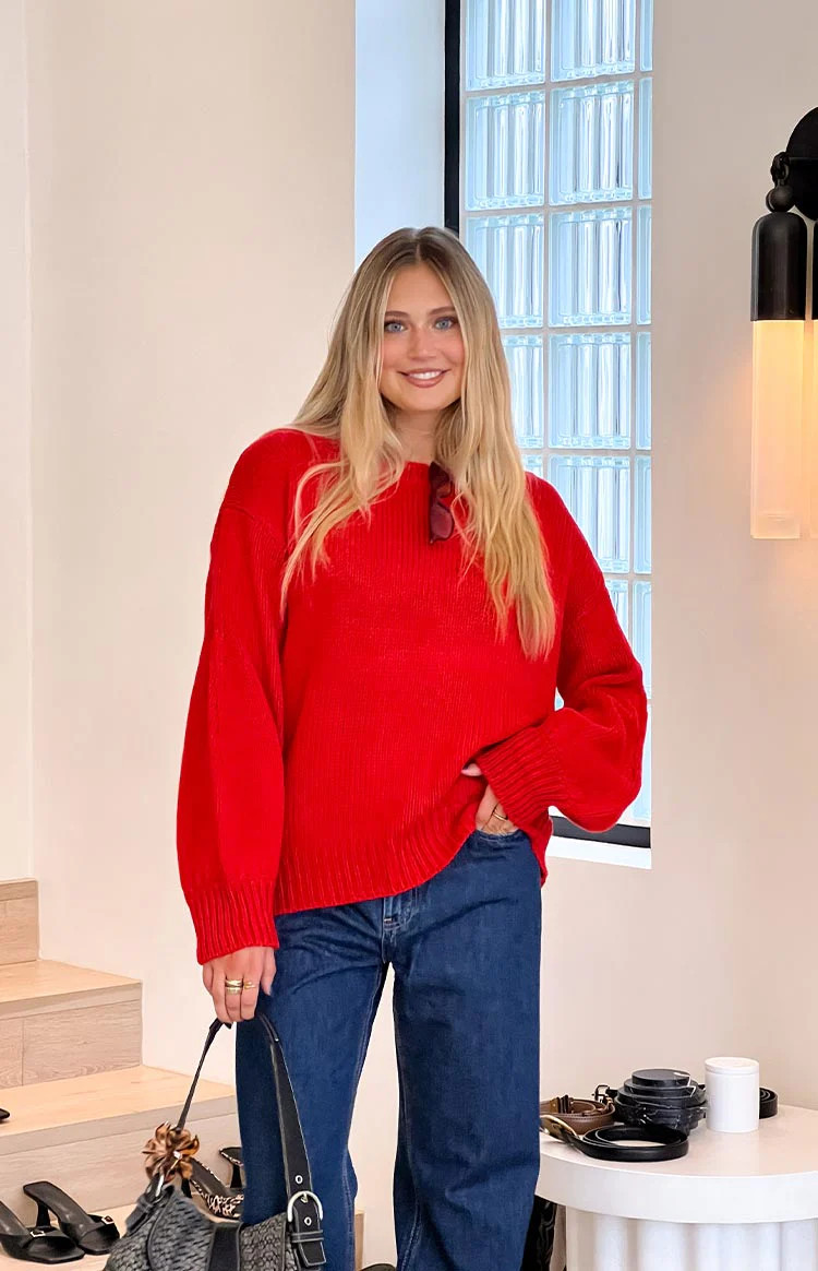 Chapman Red Sweater | Beginning Boutique | Beginning Boutique (US)