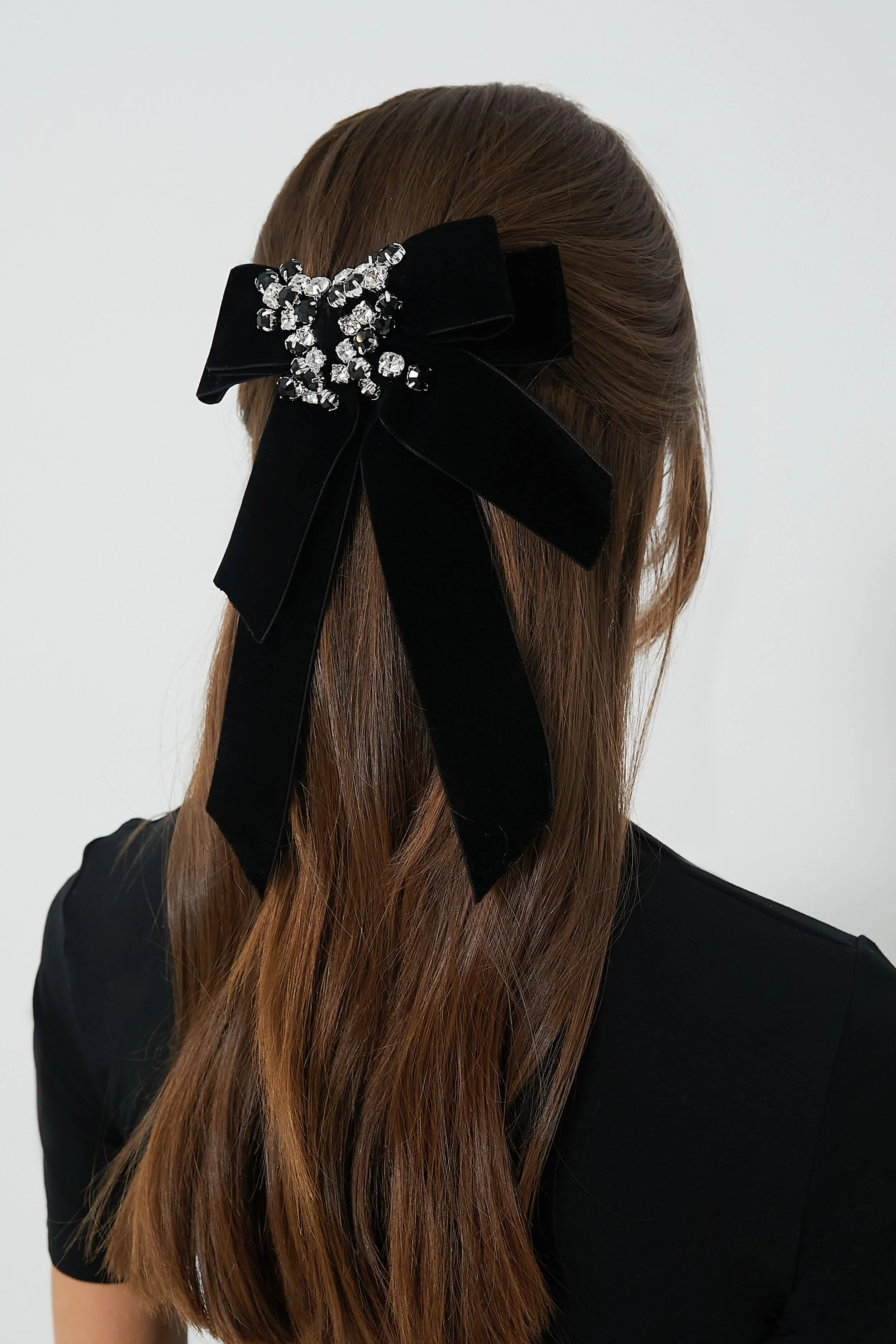 Black Velvet and Crystal Beth Bow | Tuckernuck (US)