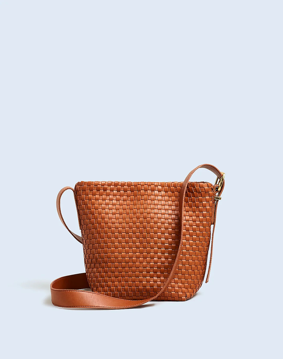 The Essential Mini Bucket Tote in Handwoven Leather | Madewell