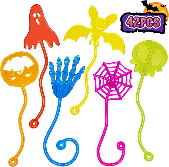Halloween Sticky Hands Bulk 42PCS Halloween Party Favors for Kids Stretchy Halloween Sticky Hand Toy Goodie Bag Fillers Halloween Trick or Treat Party Supplies Halloween Toys Classroom Prizes for Kids | Amazon (US)