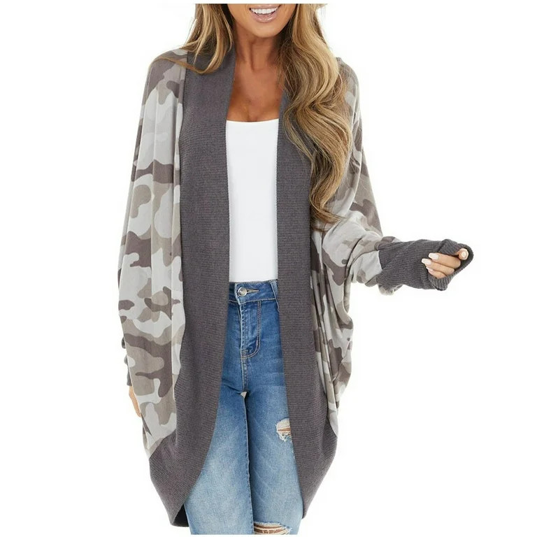 TYLBkk Winter Coats For Women Jackets Long Sleeve Casual For Girl Women Camo Cardigan Fashion Loo... | Walmart (US)