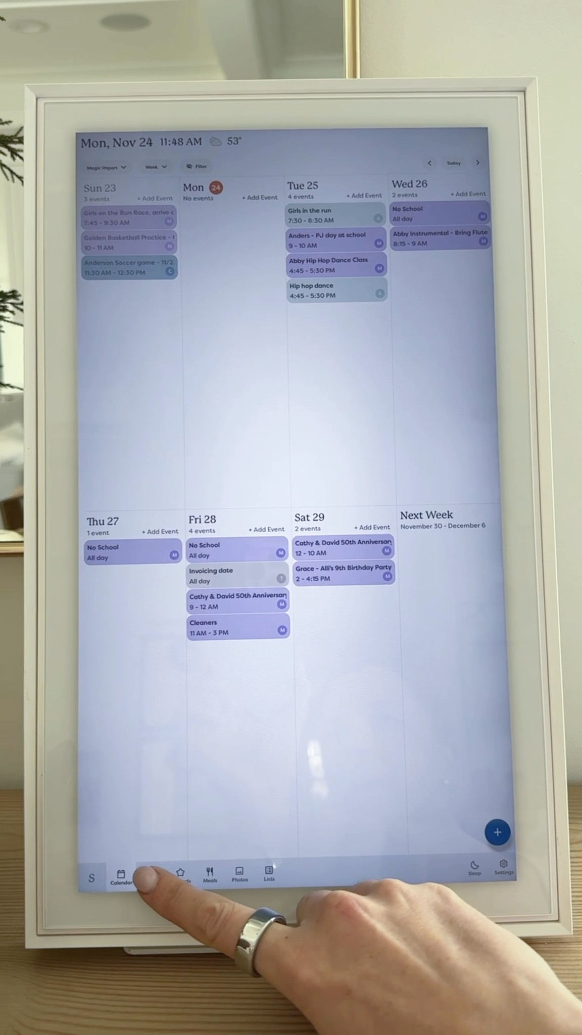 The Skylight Calendar has been one of the biggest game changers for our family — everything lives in one place: schedule, chores, meals, reminders.

If you’re looking to get more organized heading into the new year, this is the one I recommend over and over.

#LTKHome #LTKCyberWeek #LTKGiftGuide