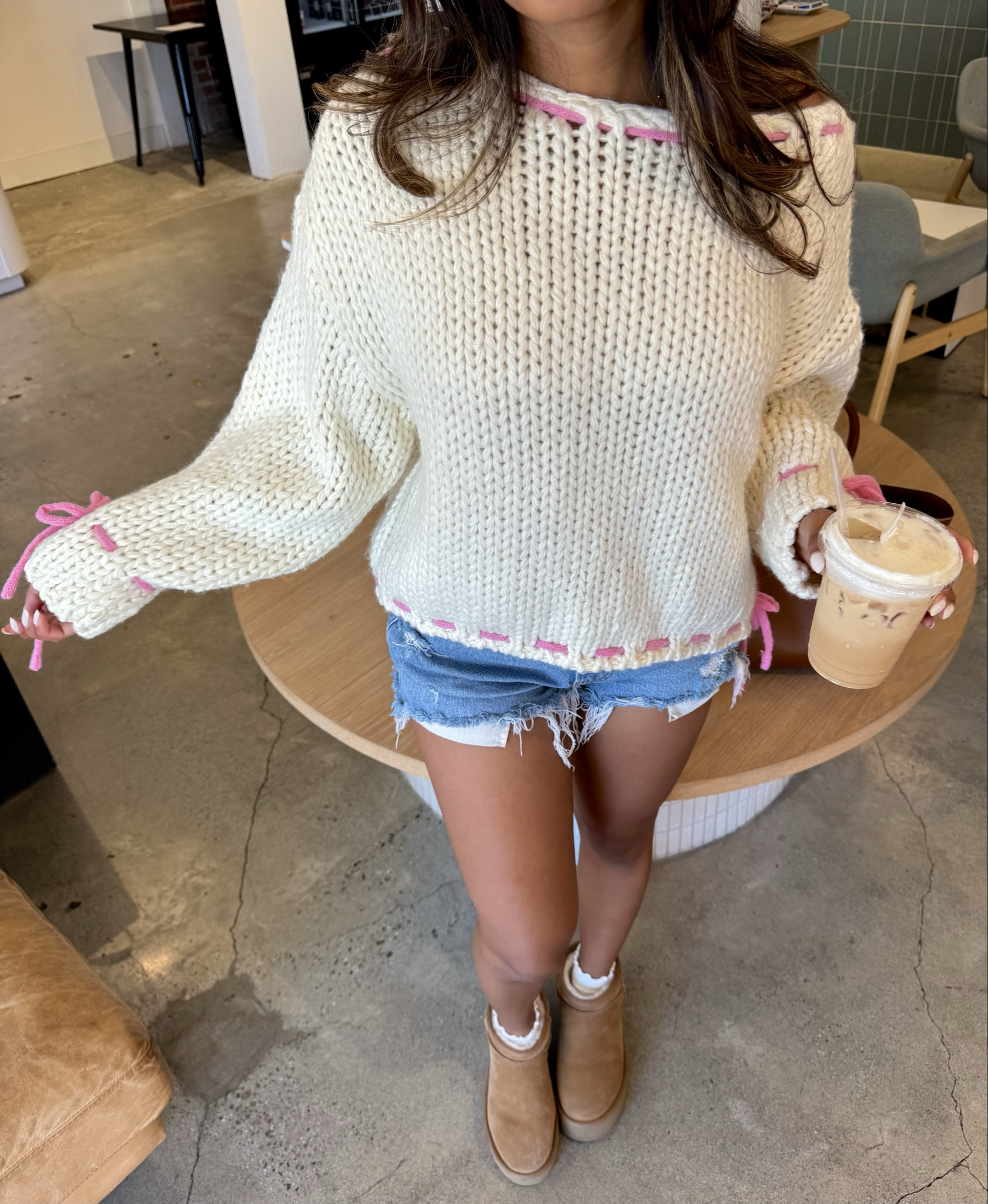 use code: BBXSEJAL for 15% off sweater!
chunky knit sweater, fall fashion, fall outfit ideas, uggs outfit, platform uggs, fall sweaters, white ruffle socks, denim shorts, beginning boutique, fall fashion trends, fall fashion inspo

#LTKSeasonal