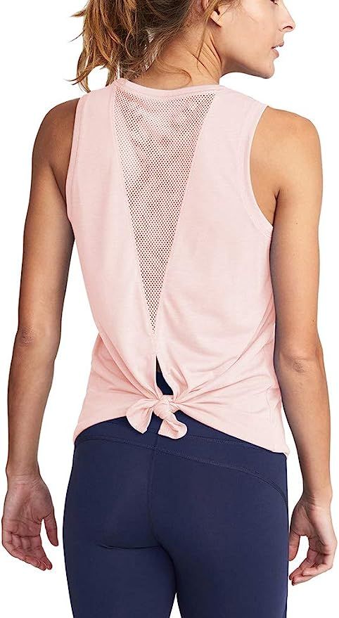 Mippo Womens Cute Workout Clothes Mesh Yoga Tops Exercise Gym Shirts Running Tank Tops | Amazon (US)