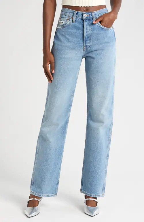 Re/Done Originals High Waist Loose Jeans in Wornblue at Nordstrom, Size 32 | Nordstrom