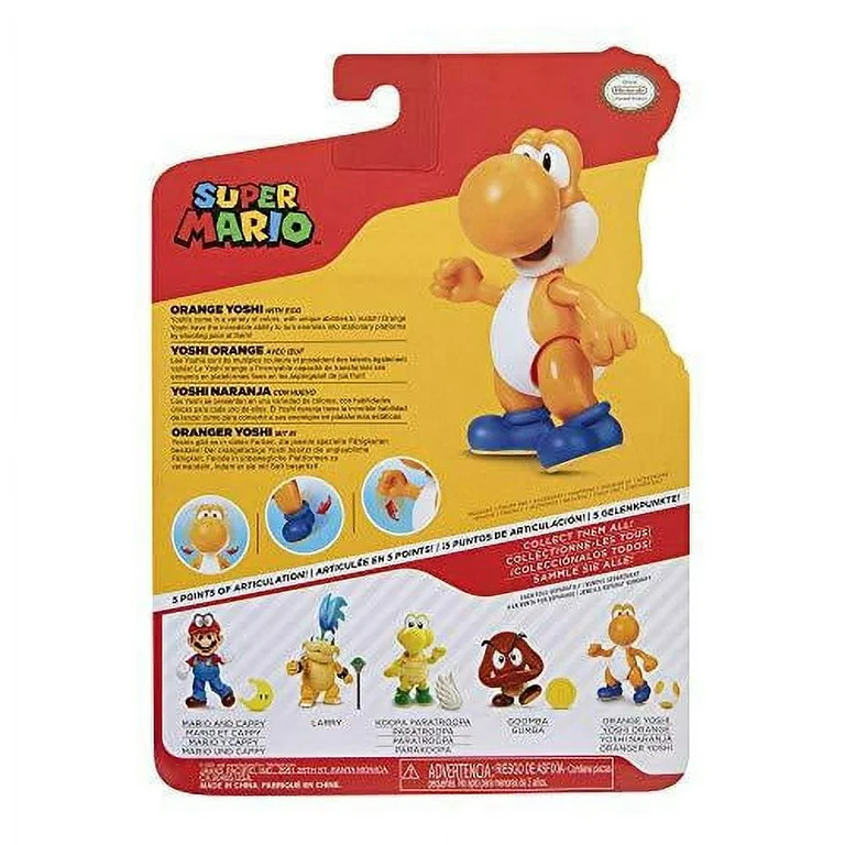 Nintendo Super Mario Orange Yoshi with Egg, 4-Inch Figure | Walmart (US)