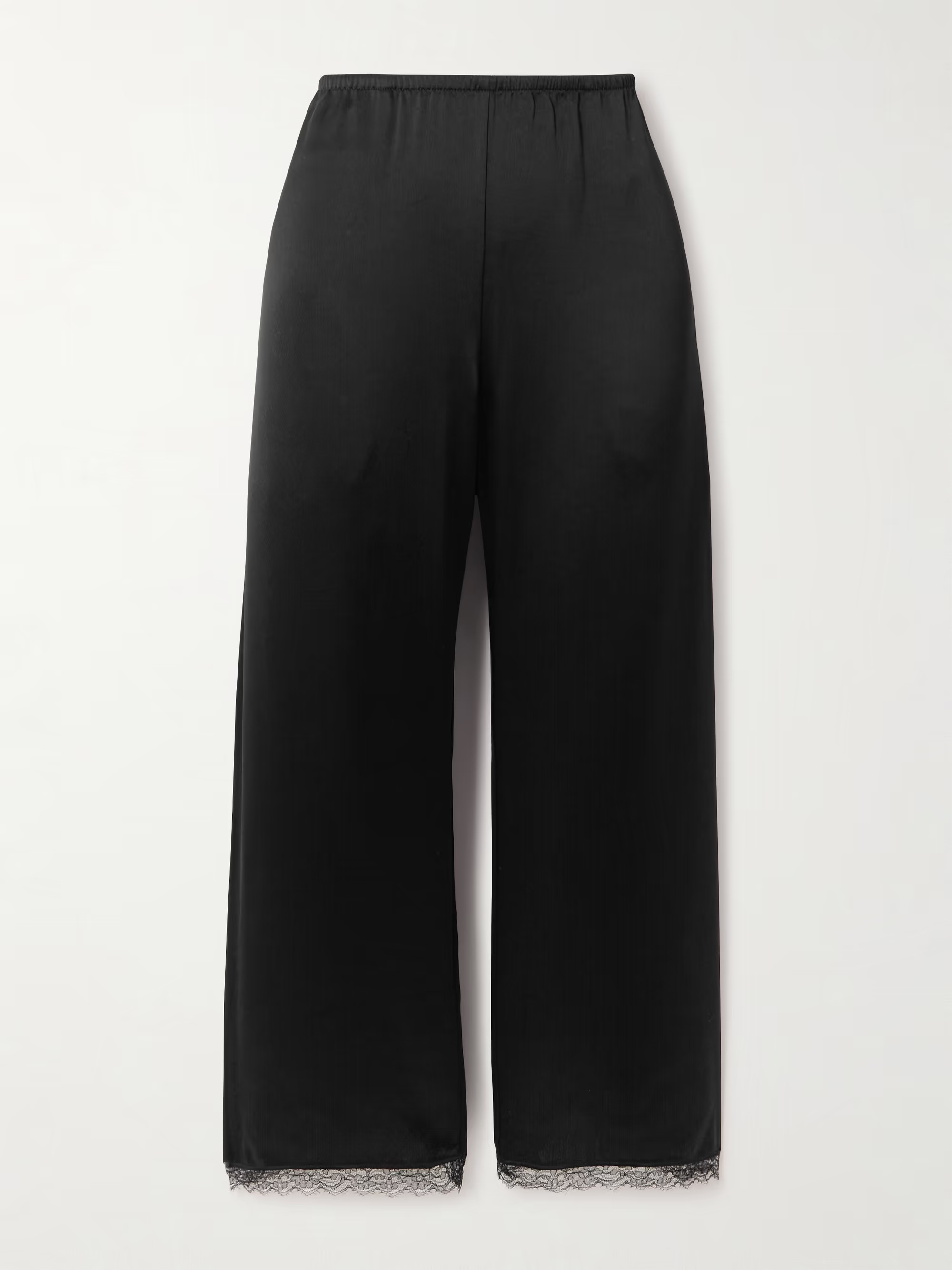 Barb lace-trimmed satin wide-leg pants | NET-A-PORTER (UK & EU)