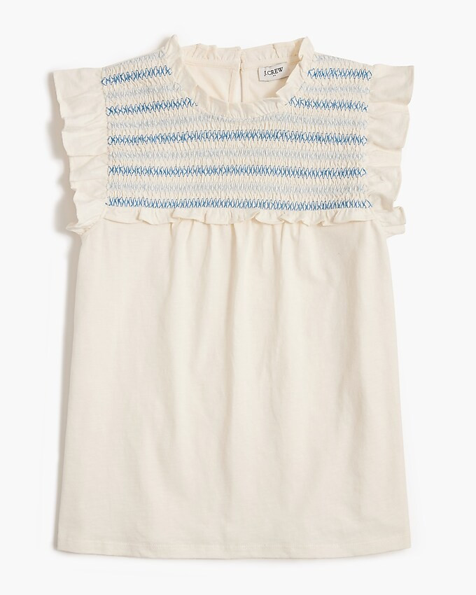 Ruffle-sleeve smocked top | J.Crew Factory