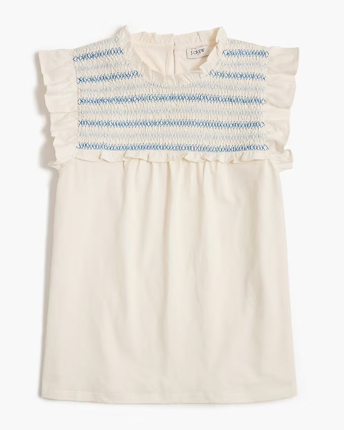 Ruffle-sleeve smocked top | J.Crew Factory