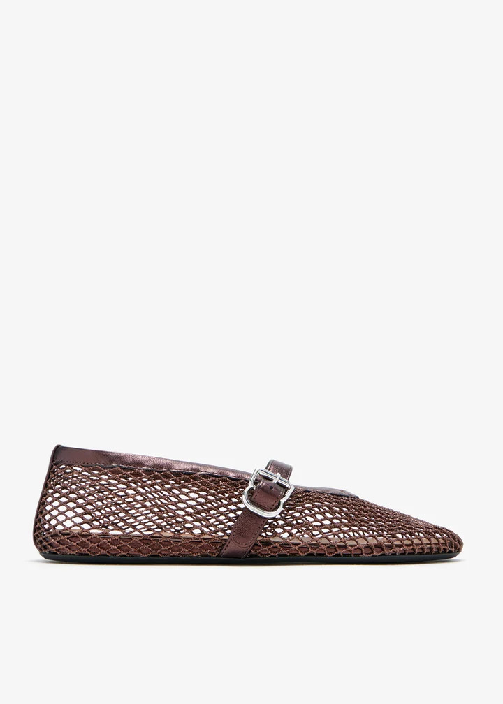 Fishnet ballerinas | Level Shoes Global