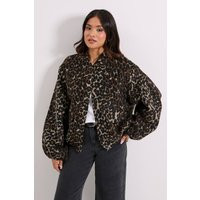 Petite Leopard Print Blouson Bomber Jacket | PrettyLittleThing UK