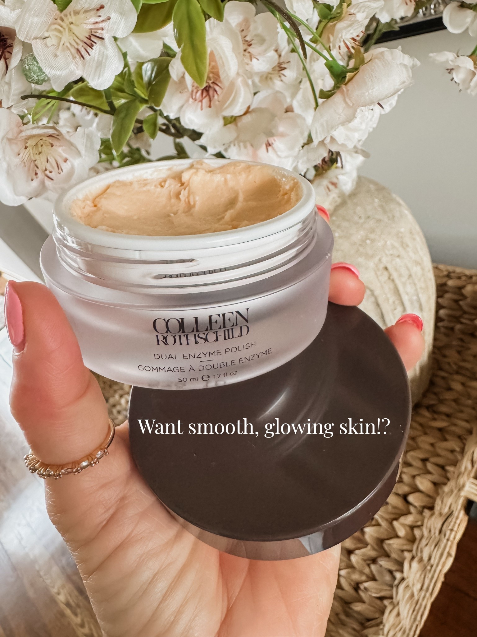 Newest product I’ve tried from Colleen Rothschild. LOVE. 
Use 1-2/week to get rid of dead dull skin. 
Use code: twopeas20 for 20% off 💥