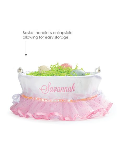Pink Tutu Collapsible Handle Personalized Easter Basket | Zulily